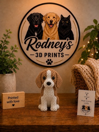 Printed beagle dog figurine - dog,
