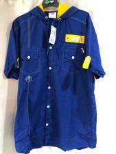 ladies lightweight shirt style hoodie top Zumba fitness Blue yellow small XL XXL