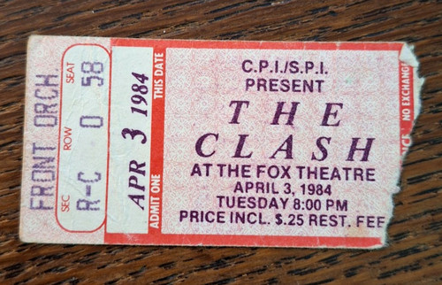 Concert ticket the clash - concert, ticket: