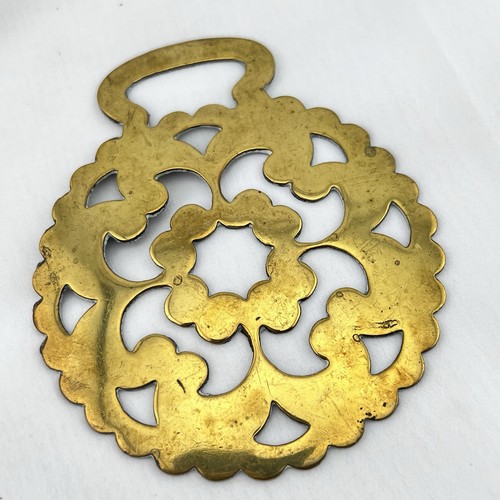 Brass horse medallion antique - brass,