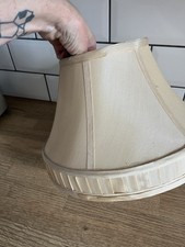 Vintage Large Silk Beige Bell Shaped Lampshade 21cm Long