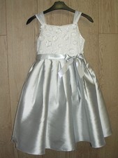 Monsoon Girls Grey White Satin