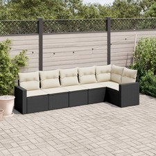 Garden Sofa Set Black, Cream