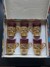 6-Piece Turkish Tea Glasses Set Modern Arabian Coffee Cups
