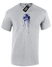 DRIPPING R2D2 MENS T-SHIRT COOL STAR TROOPER JEDI STORM WARS DROIDS GIFT (COL)