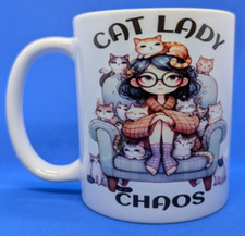 CRAZY CAT LADY 11OZ MUG CUP - Kitten Funny Novelty Tea Coffee Birthday Gift