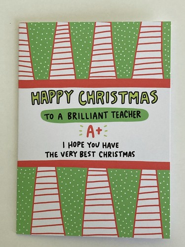 Teacher happy christmas card - happy,