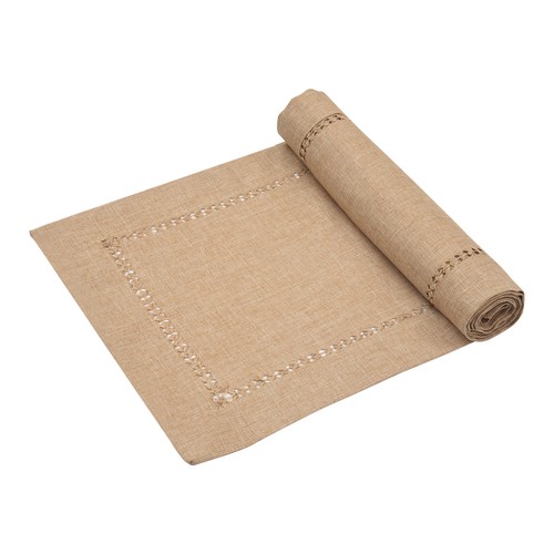 Hand hemstitched dining table - hemstitched,