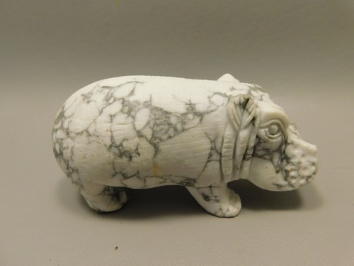Hippopotamus figurine white - hippopotamus,