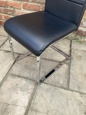 2 Super Comfy Black Modern Leatherette With Chrome Base Chairs