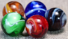 5 Akro Agate Slag Marbles