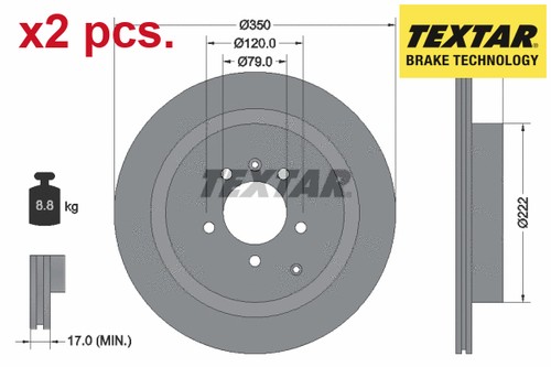 Pcs rear brake disc - x2,