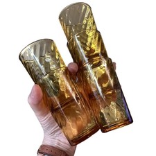 Vintage Amber Glass Tumblers