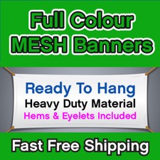 PVC MESH BANNER SCAFFOLDING BANNER FREE FULL COLOUR DESIGN PRINTED FREE SHIPPING