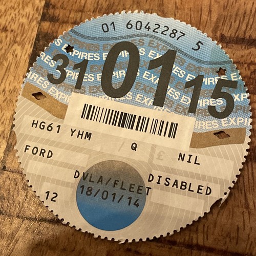 Old tax disc january 2015 - tax,