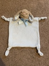 Dan Dee Bunny Rabbit Baby Blue Knotted Corners Rattle Security Blanket Comforter