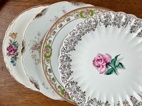 Vintage mismatched china salad - mismatched,