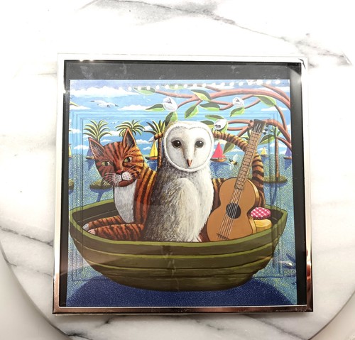 Framed card print owl and - card/print,