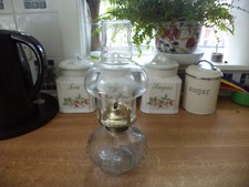 Vintage Clear Glass Oil Lamp