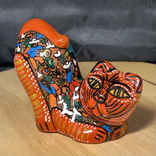 Vtg mexican talavera cat - vtg.,