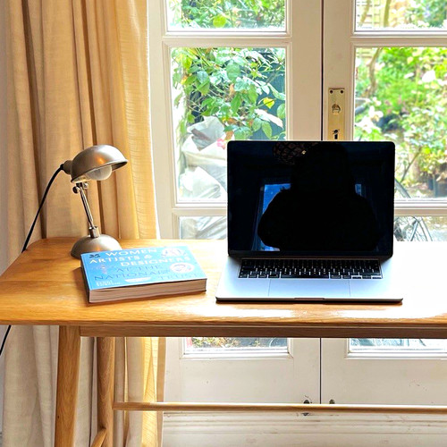 Oak wood desk side table - desk, /