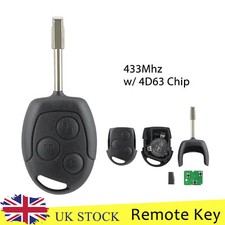 433Mhz Remote Key Fob 3 Button For Ford Fiesta Fusion Transit Connect 2002- 2013