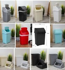 PLASTIC SWING TOP BIN WASTE 5L 8L 15L 25L 50L RUBBISH DUST HOME KITCHEN OFFICE