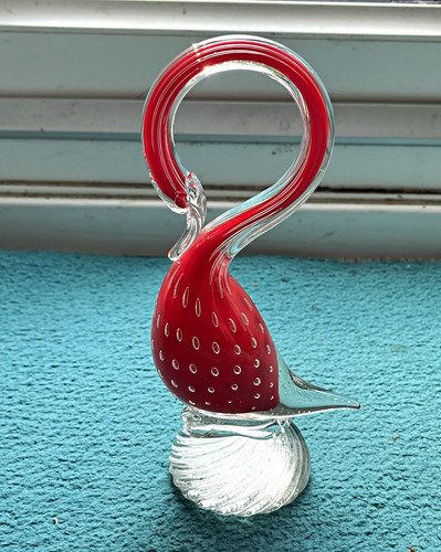 Red murano bird - murano,