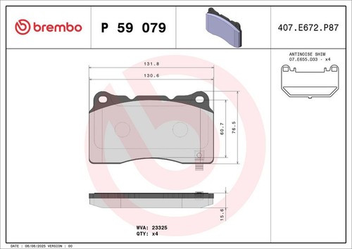 Brembo front brake pad set - front,