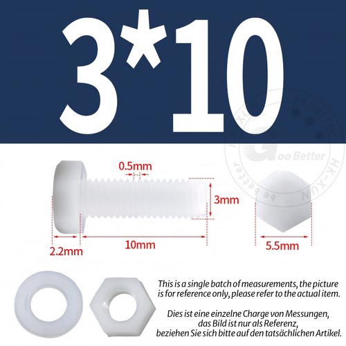 Metric nylon plastic bolts - metric,
