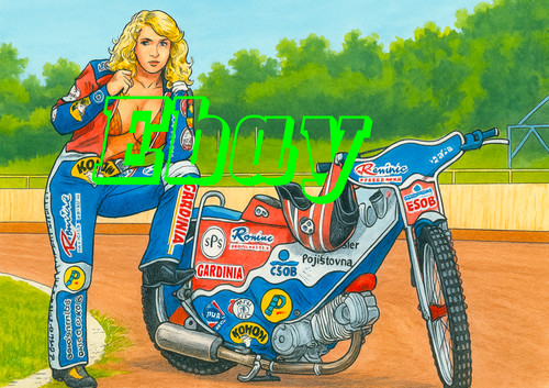 Speedway girl with bike - speedway,