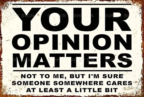 Your opinion matters aluminium - opinion,