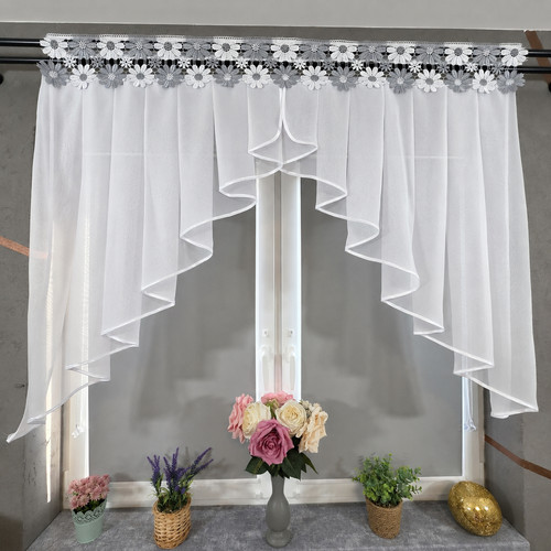 Ready made white voile - made,