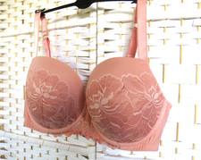 Matalan Pink Lace Push Up Bra Underwired Moulded  Size UK36F