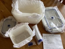 Vacuum Saver air&liquid tight food storage containers (set of 6) with pump - NEW