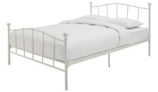 Fleur Small Double Metal Bed Frame - White
