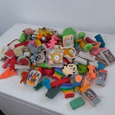 VINTAGE 70s 80s Job Lot of Novelty Erasers Rubbers Bundle 