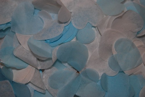 Baby blue white confetti - white,