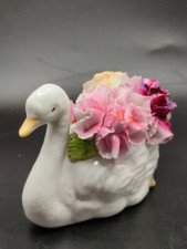 Delicate Thorley China Staffordshire Porcelain Swan