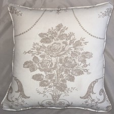 A 16 Inch cushion cover in Laura Ashley Josette Truffle Fabric