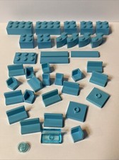 Lego Assorted Blue pieces 2x2 2x4 Bricks Panel Curve job lot