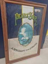 Large Framed Pears Soap Advertising Mirror Rectangular 30" x 21"