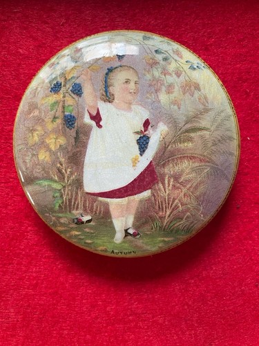 Prattware pot lid autumn - prattware,