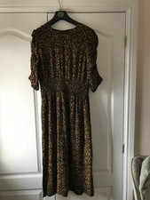 M&S tea dress autumn colours with slimming stripe down side