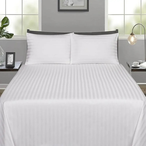 Egyptian striped flat sheet - flat,