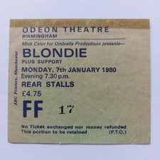 BLONDIE - 1980 Concert Ticket
