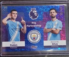 Topps Premier League Foden & Silva Man City Pro Partnership Blue Diamond 054/150