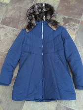 Ladies thickly padded Cotton Traders jacket/anorak detachable fur lined hood 16