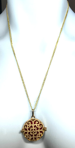 Gold tone filigree perfume - gold,