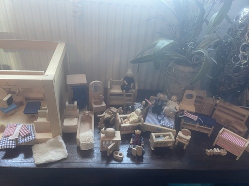 Large wooden dolls house - wooden,